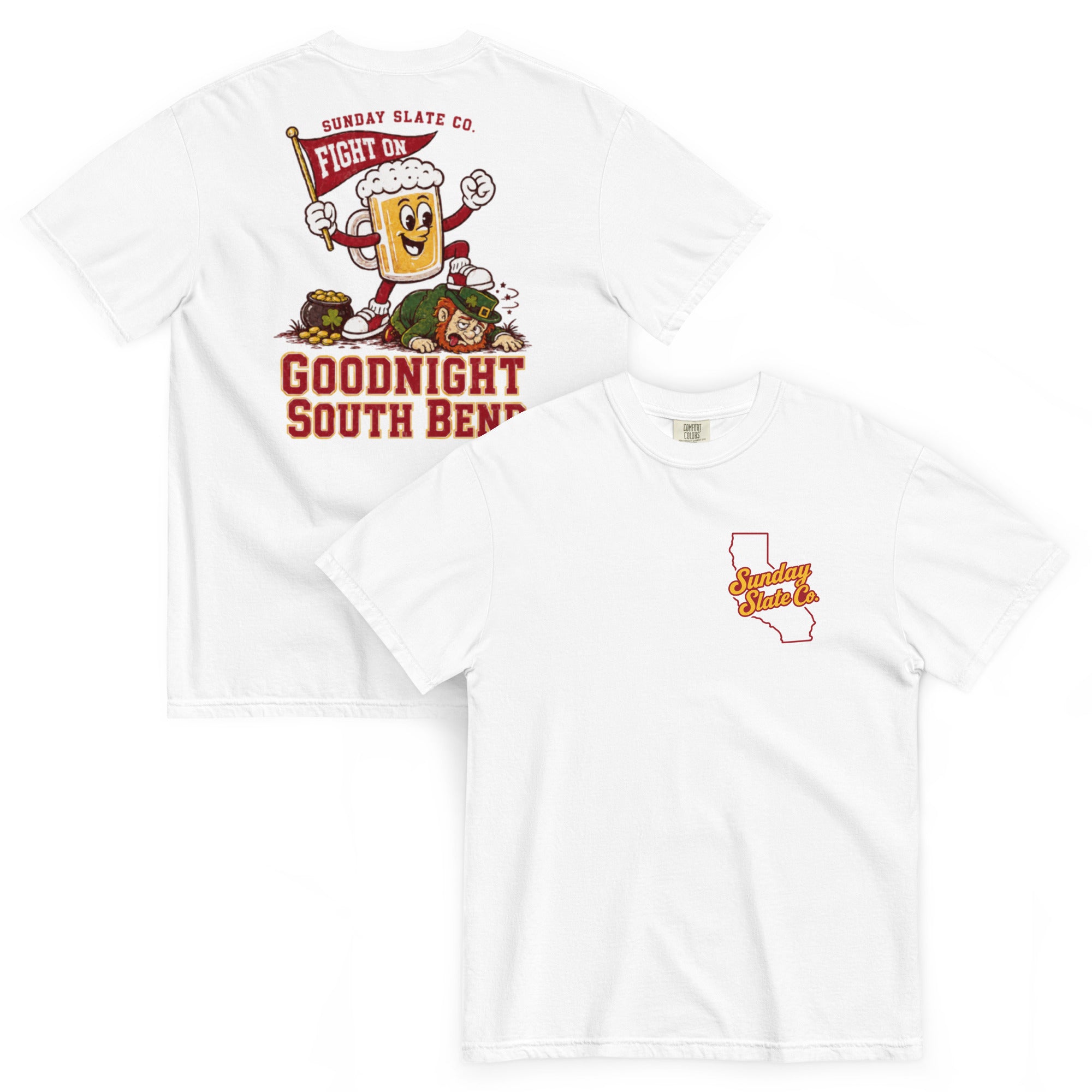 Goodnight South Bend USC rivals t-shirt in White, front and back