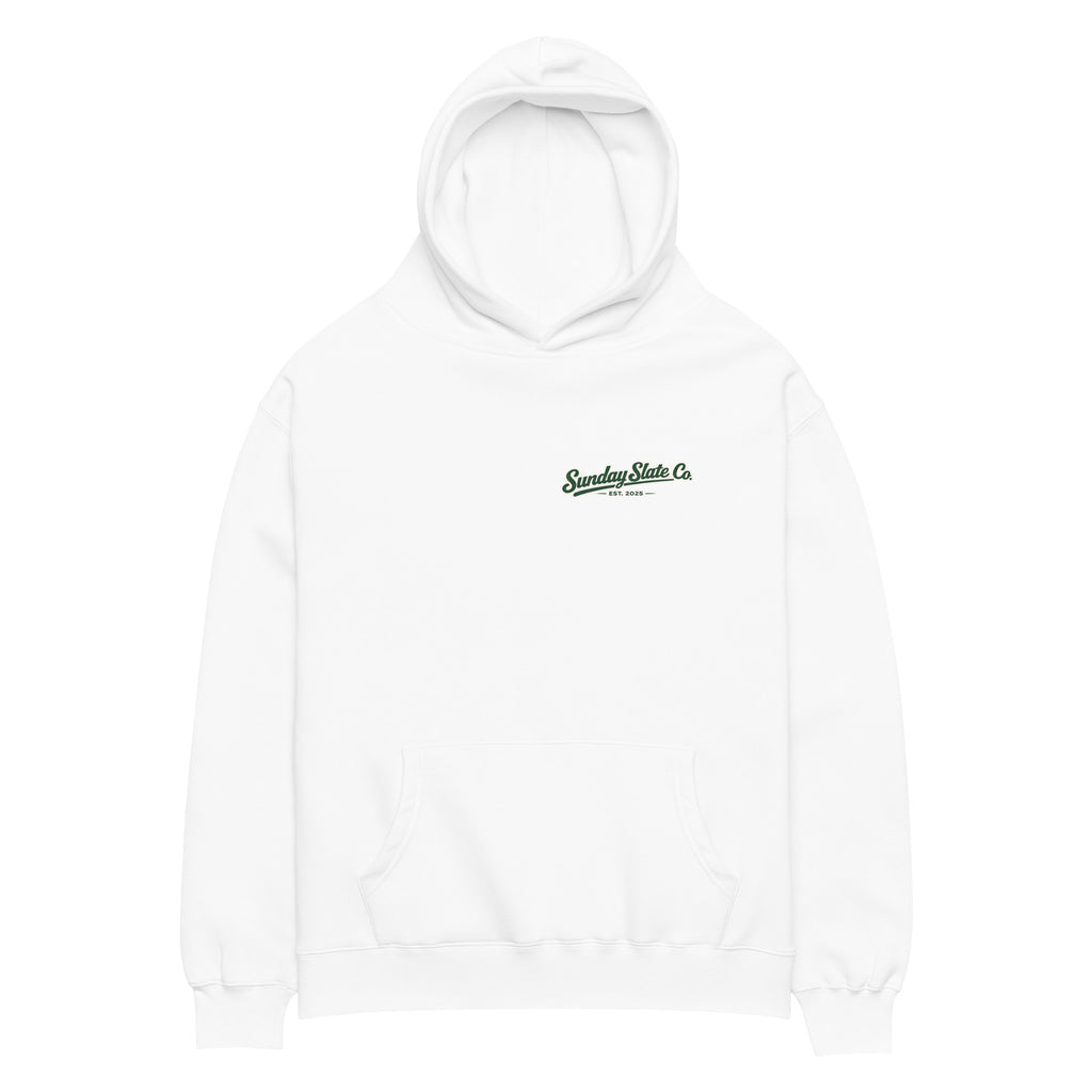 Hole 19 golf hoodie in White, front