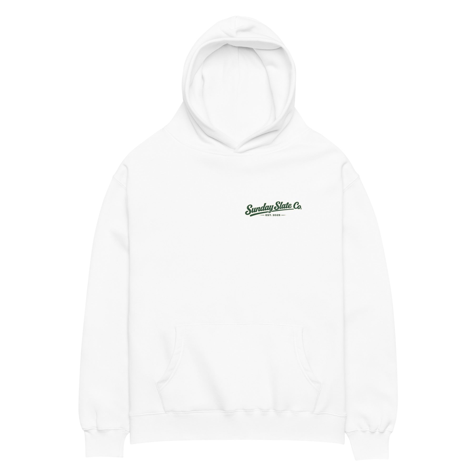 Hole 19 golf hoodie in White, front